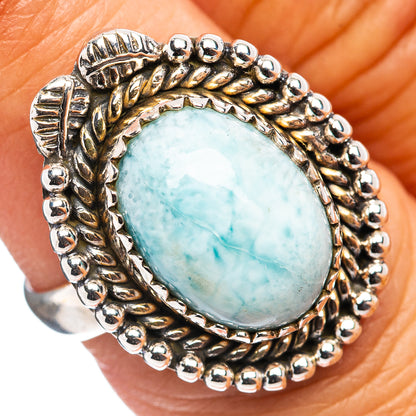 Larimar Ring Size 6.5 (.925 Sterling Silver)