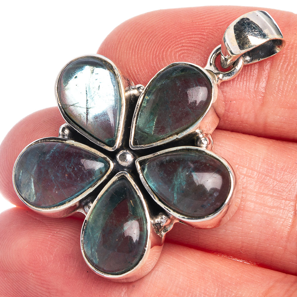 Blue Fluorite Pendant 1 1/2" (925 Sterling Silver) P39826