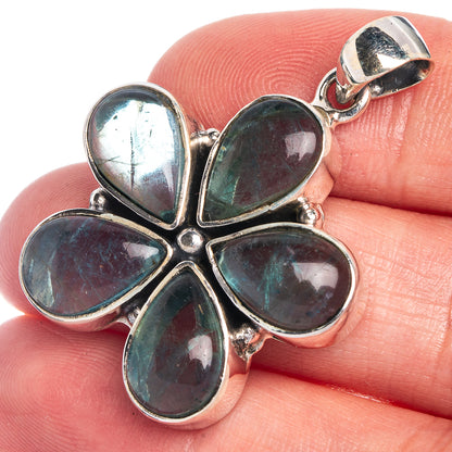 Blue Fluorite Pendant 1 1/2" (925 Sterling Silver) P39826