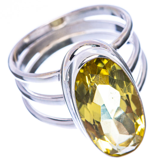 Faceted Citrine Ring Size 7.25 (925 Sterling Silver) R1713
