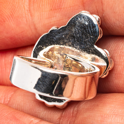 Exclusive Southwestern Style Pink Opal Ring Size 6 Adjustable (.925 Sterling Silver)