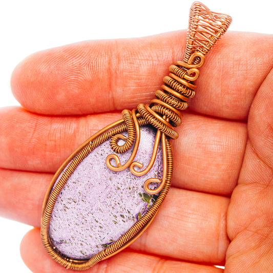 Purpurite Wire Wrap Pendant 2 5/8" (Copper)