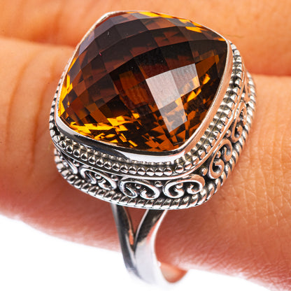 Mandarin Citrine 925 Sterling Silver Ring Size 10.75