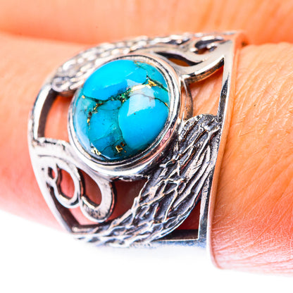 Blue Copper Composite Turquoise Ring Size 8 (925 Sterling Silver) RING140170