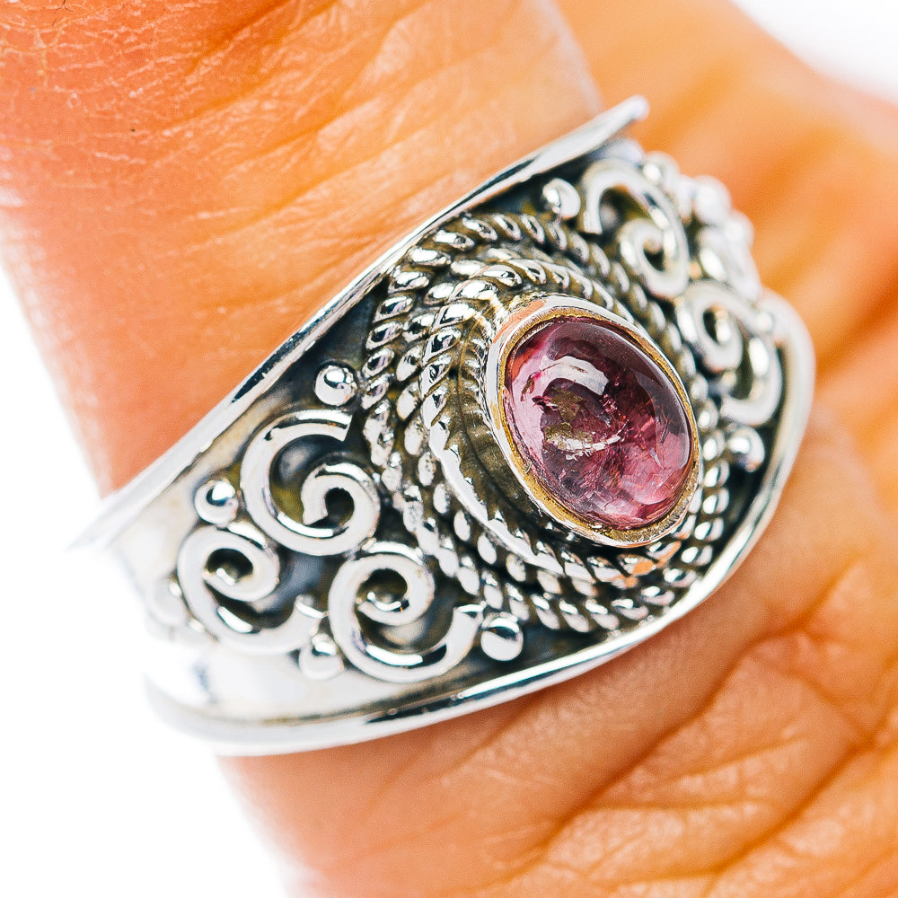 Pink Tourmaline Cocktail Ring Size 5.75 (.925 Sterling Silver)