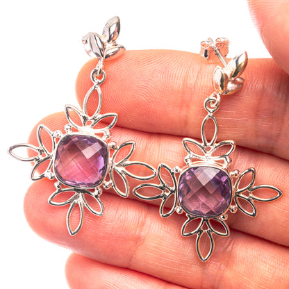 Premium Amethyst Earrings 1 5/8" (925 Sterling Silver) E432361