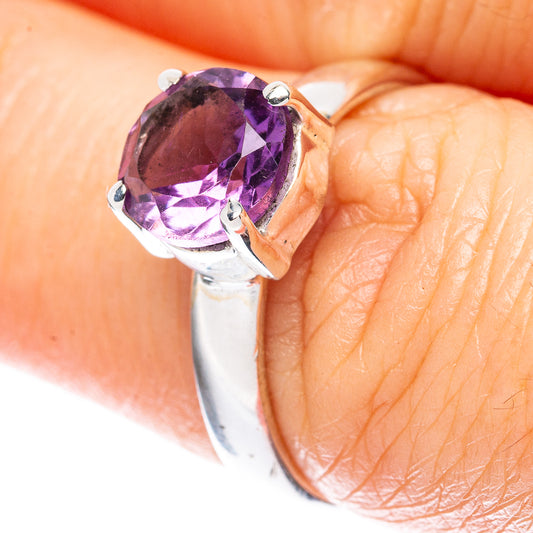 Value Faceted Amethyst Ring Size 6.75 (925 Sterling Silver) R3076