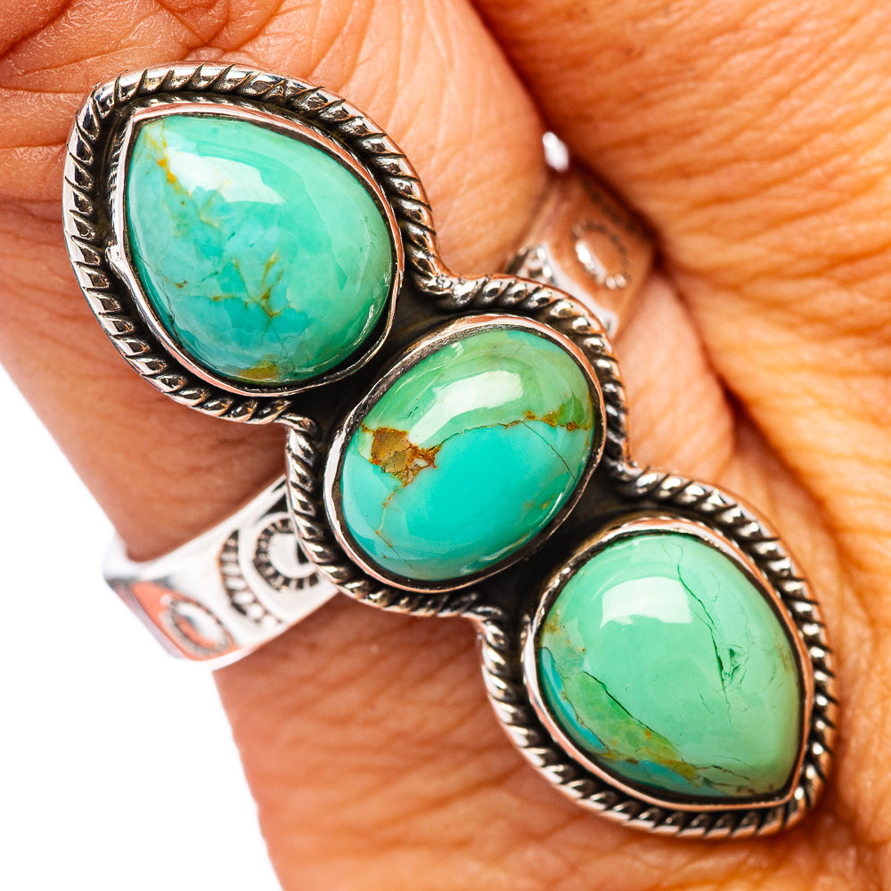 Exclusive Mohave Turquoise Ring Size 8 Adjustable (.925 Sterling Silver)
