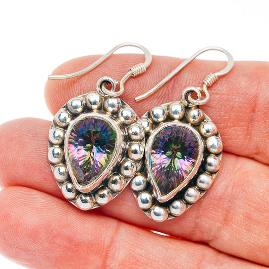 Mystic Topaz Earrings 1 1/2" (.925 Sterling Silver)