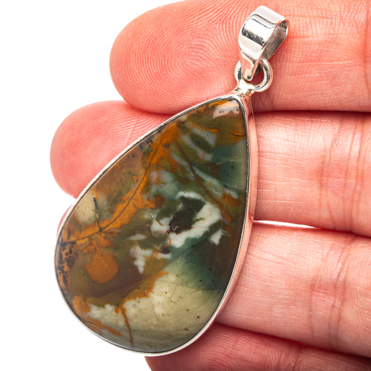 Cherry Creek Jasper Pendant 2 1/8" (.925 Sterling Silver)