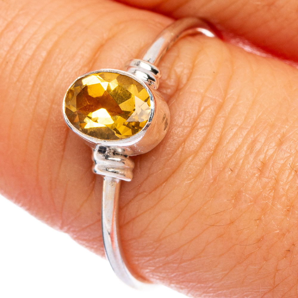 Faceted Citrine Dainty Ring Size 9 (925 Sterling Silver) R145687