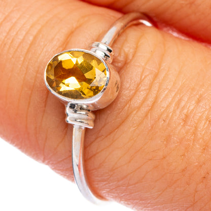 Faceted Citrine Dainty Ring Size 9 (925 Sterling Silver) R145687
