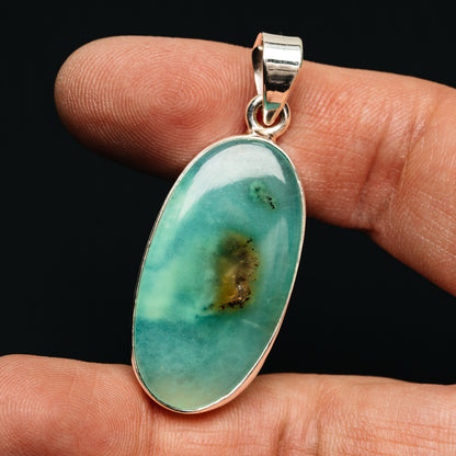 Premium Gemmy Chrysoprase Pendant 1 7/8" (.925 Sterling Silver)