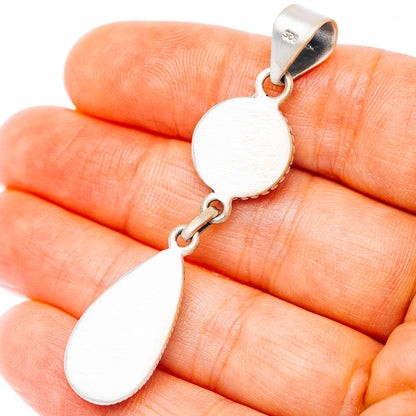 Exclusive Southwestern Style Golden Hills Turquoise Pendant 2 1/4" (.925 Sterling Silver)