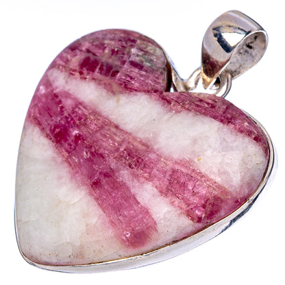 Tourmaline In Quartz Heart Pendant 1 3/4" (925 Sterling Silver) P42862