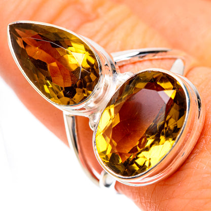 Large Faceted Citrine 925 Sterling Silver Ring Size 9 (925 Sterling Silver) RING139690