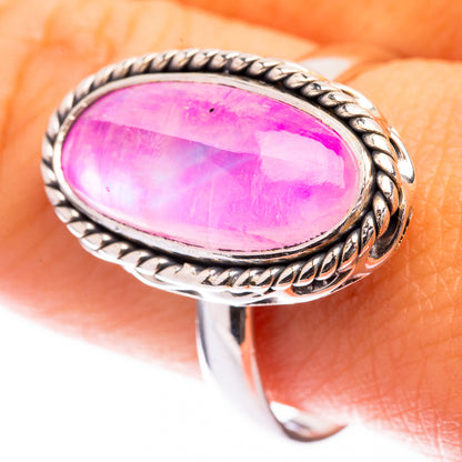 Pink Moonstone Ring Size 10.25 (925 Sterling Silver) R141289