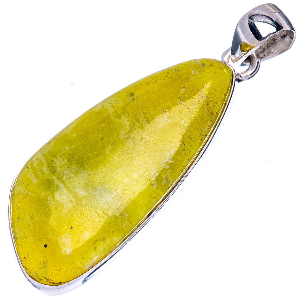 Serpentine Stone Pendant 1 7/8" (925 Sterling Silver) P42206