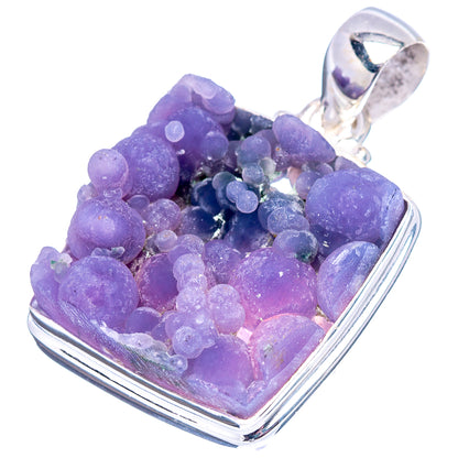 Grape Agate Pendant 1 3/8" (.925 Sterling Silver)