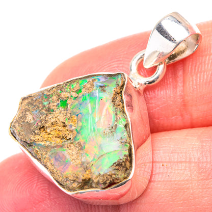 Raw Ethiopian Opal Pendant 1 3/8" (925 Sterling Silver) PD38552