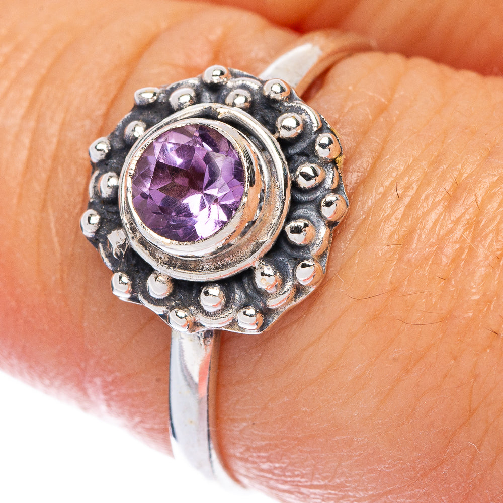 Faceted Amethyst Dainty Ring Size 8 (925 Sterling Silver) R145751