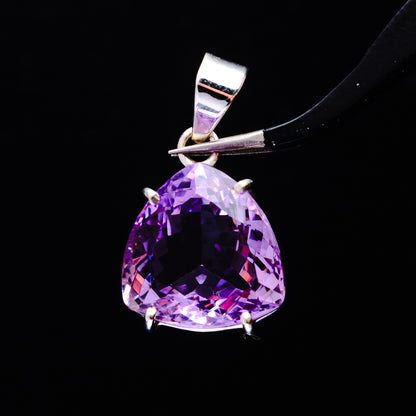 20.08ct Faceted Brazilian Amethyst Pendant 1 1/4" (.925 Sterling Silver)