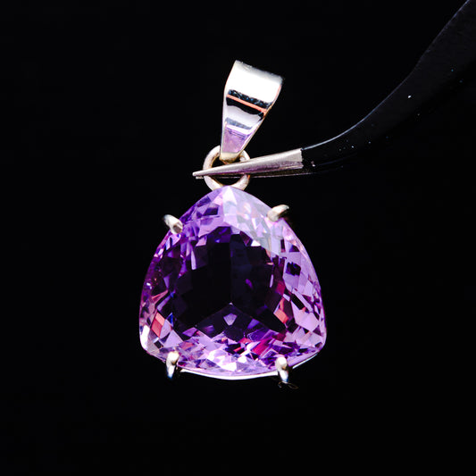 20.08ct Faceted Brazilian Amethyst Pendant 1 1/4" (.925 Sterling Silver)
