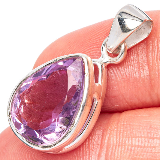 Faceted Amethyst Pendant 1 1/8" (925 Sterling Silver) P42994