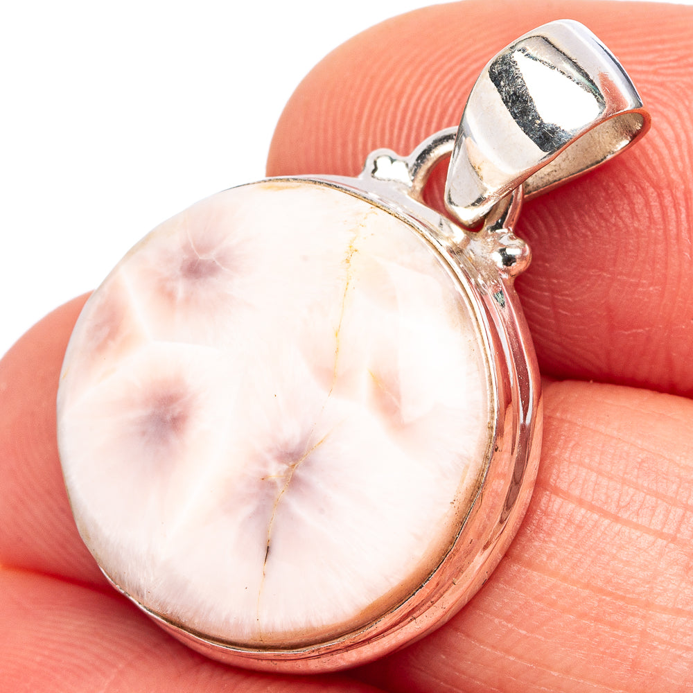 Pink Natorite Pendant 1 1/8" (.925 Sterling Silver)
