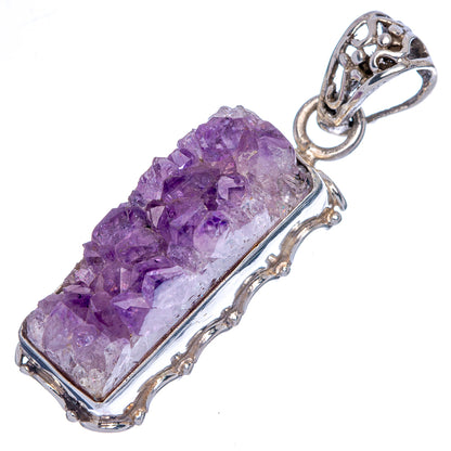Amethyst Crystal Pendant 1 3/4" (925 Sterling Silver) P40080