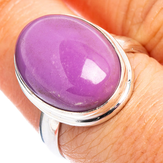 Oval purple gemstone ring in .925 sterling silver, size 7.75