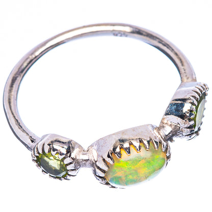 Rare Ethiopian Opal, Peridot Ring Size 7 (925 Sterling Silver) R146770