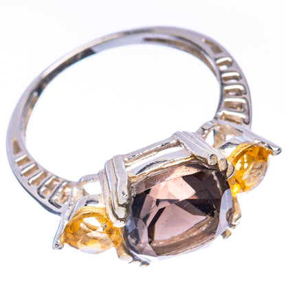Smoky Quartz, Citrine Ring Size 8 (925 Sterling Silver) R3104