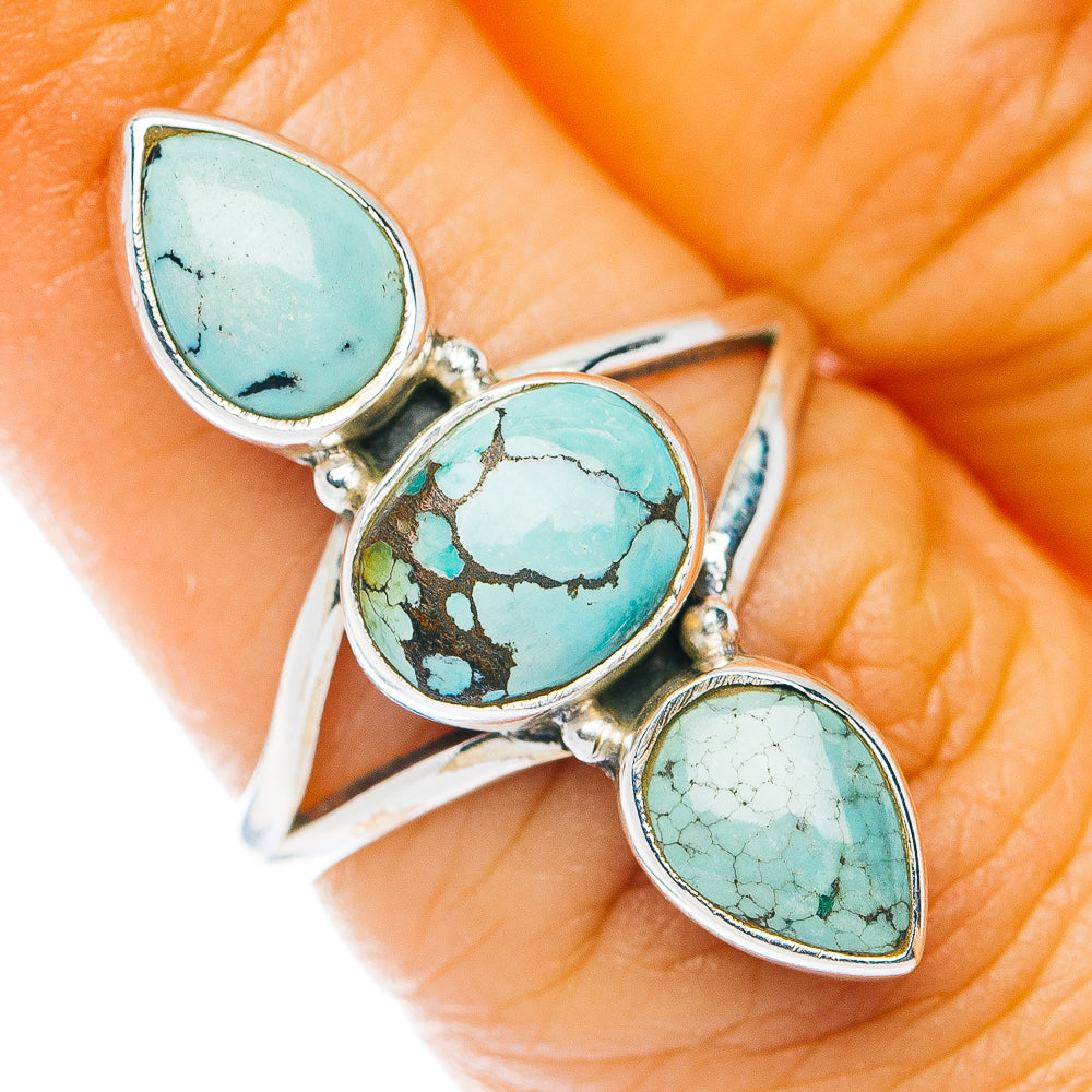 Spiderweb Turquoise Ring Size 6.25 (.925 Sterling Silver)
