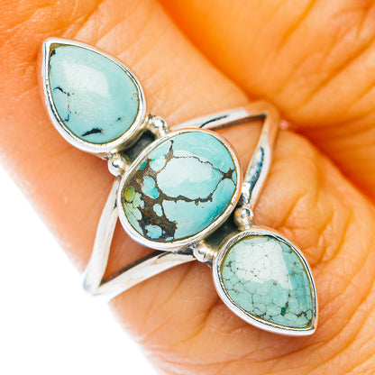 Spiderweb Turquoise Ring Size 6.25 (.925 Sterling Silver)