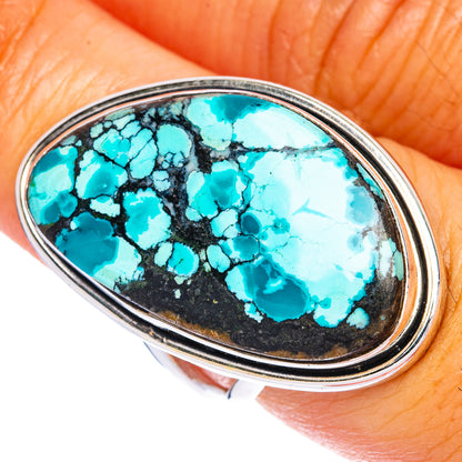 Large Tibetan Turquoise Ring Size 7 (925 Sterling Silver) R144506