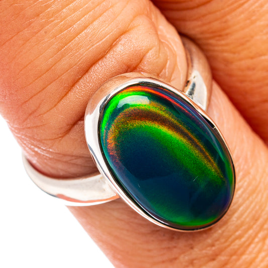 Premium Aurora Opal Ring Size 8.75 (.925 Sterling Silver)