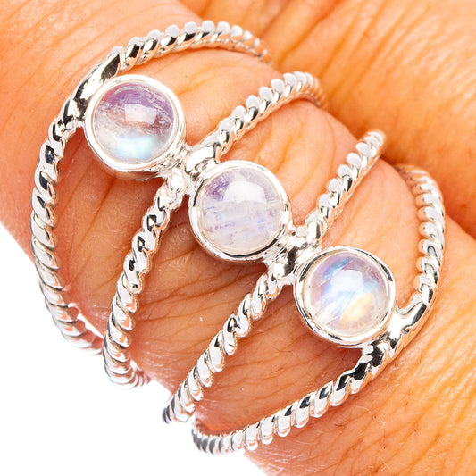 Rainbow Moonstone 925 Sterling Silver Premium Ring Size 8.5 (925 Sterling Silver) R6603