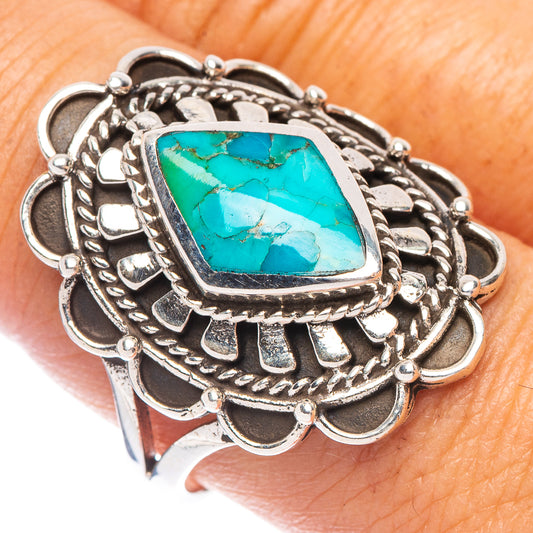 Rare Arizona Turquoise Ring Size 9.25 (925 Sterling Silver) R7327