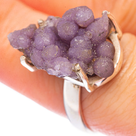 Rare Grape Chalcedony Agate Ring Size 8 (925 Sterling Silver) R1630