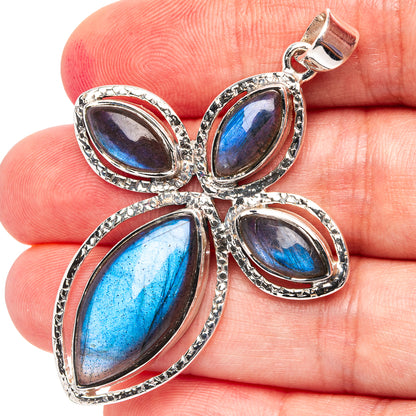 Signature Labradorite Pendant 2 1/8" (.925 Sterling Silver)