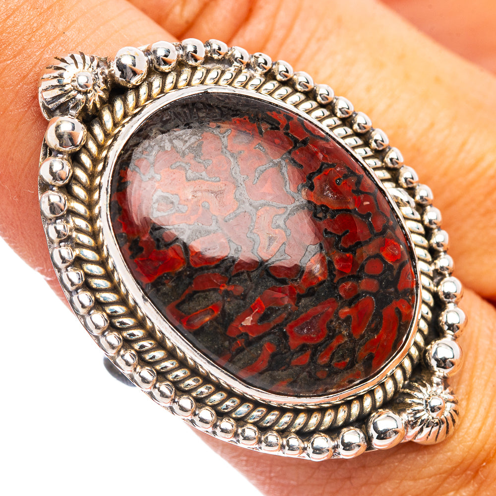 Premium Dinosaur Bone Ring Size 8.25 (.925 Sterling Silver)