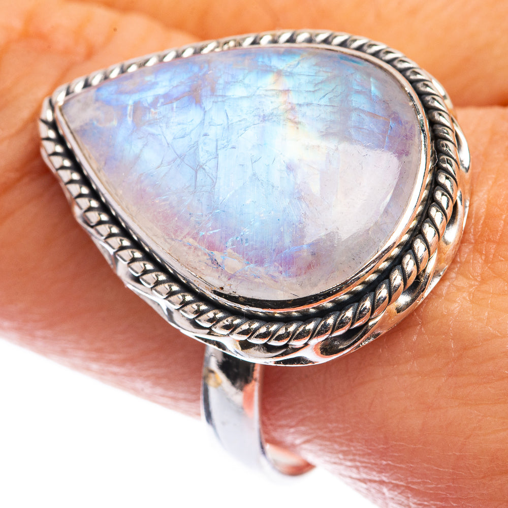 Rainbow Moonstone Ring Size 10 (925 Sterling Silver) RING143255