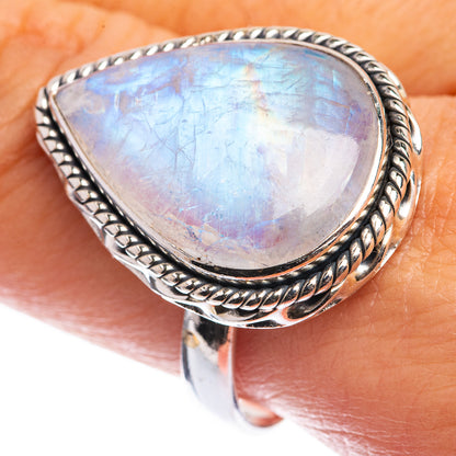 Rainbow Moonstone Ring Size 10 (925 Sterling Silver) RING143255