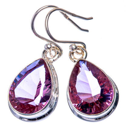 Faceted Color Change Alexandrite (Lab.) Earrings 1 1/4" (925 Sterling Silver) E432582