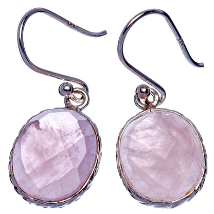 Rose Quartz Earrings 1 1/4" (925 Sterling Silver) E433306