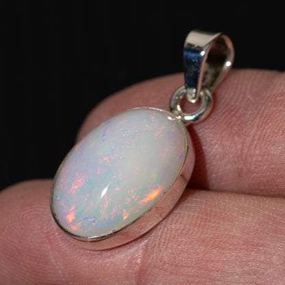 Ethiopian Opal Pendant 1 1/4" (.925 Sterling Silver)