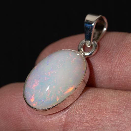Ethiopian Opal Pendant 1 1/4" (.925 Sterling Silver)