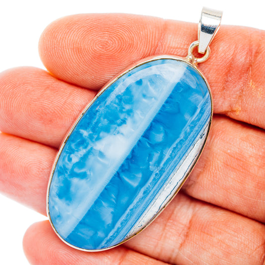 Premium Blue Owyhee Opal Pendant 2 1/4" (.925 Sterling Silver)
