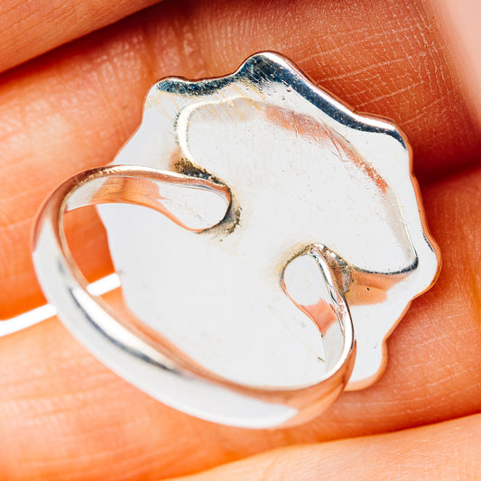 Southwestern Style White Horse Jasper Ring Size 8 (.925 Sterling Silver)